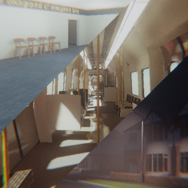 Left to Think - Waiting Room, Train Carriage and Foggy Street Godot Scenes