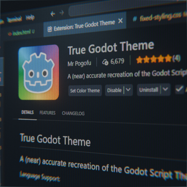 True Godot Theme - VS Code Marketplace Extension Page