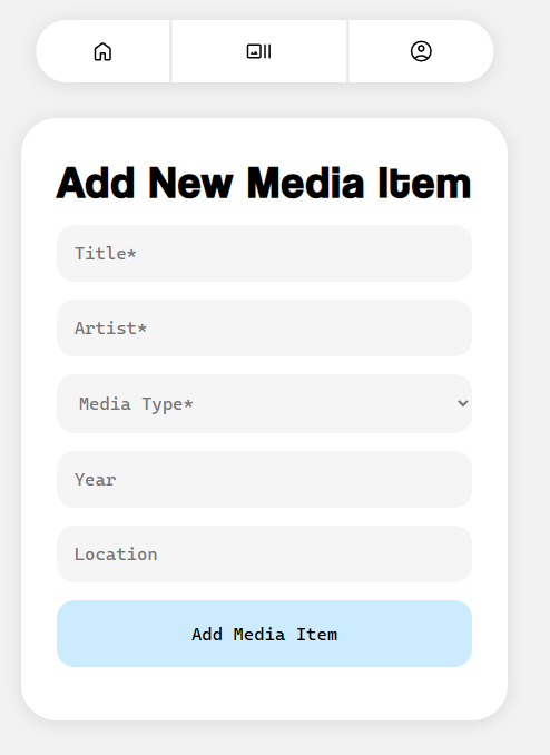 Physical Media Inventory Manager - Add Media Form with PHP Validation