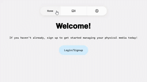Physical Media Inventory Manager - Responsive Navbar Animation
