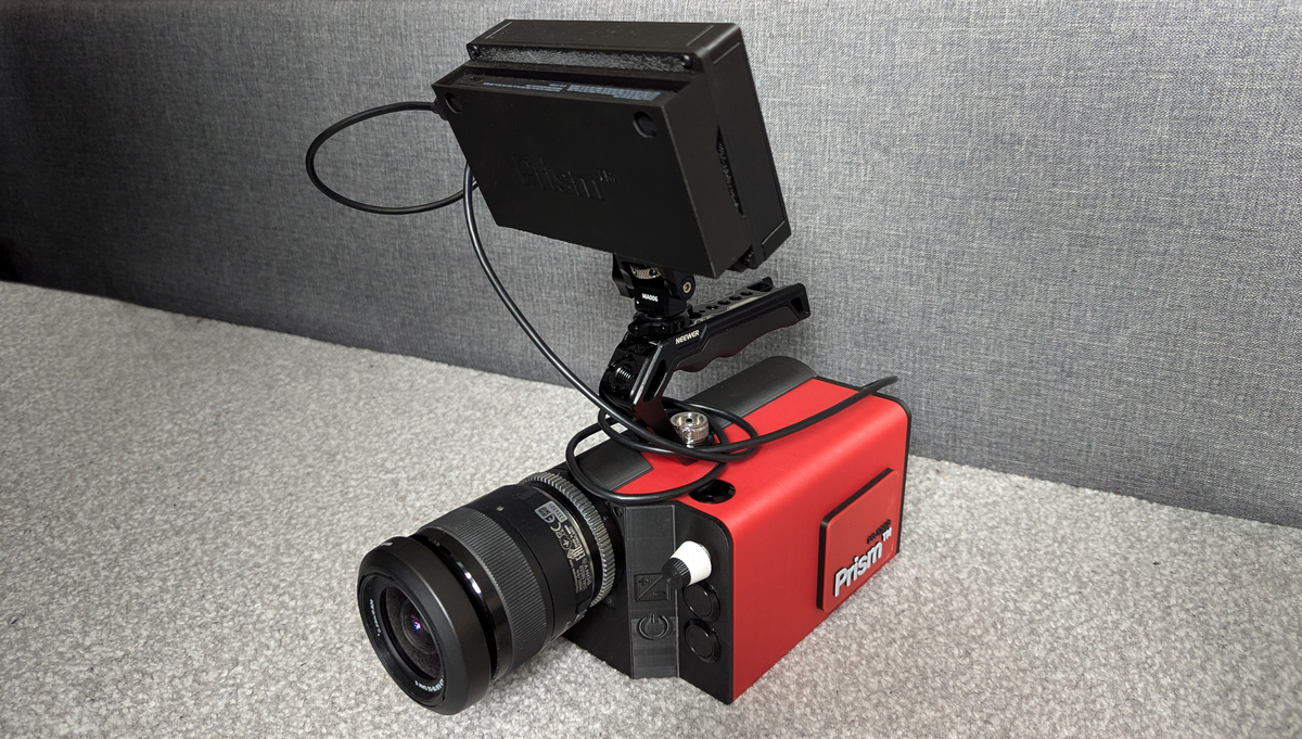 CinePi PR-585R - Red 3D Printed Raspberry Pi Cinema Camera with Sony Lens and Monitor