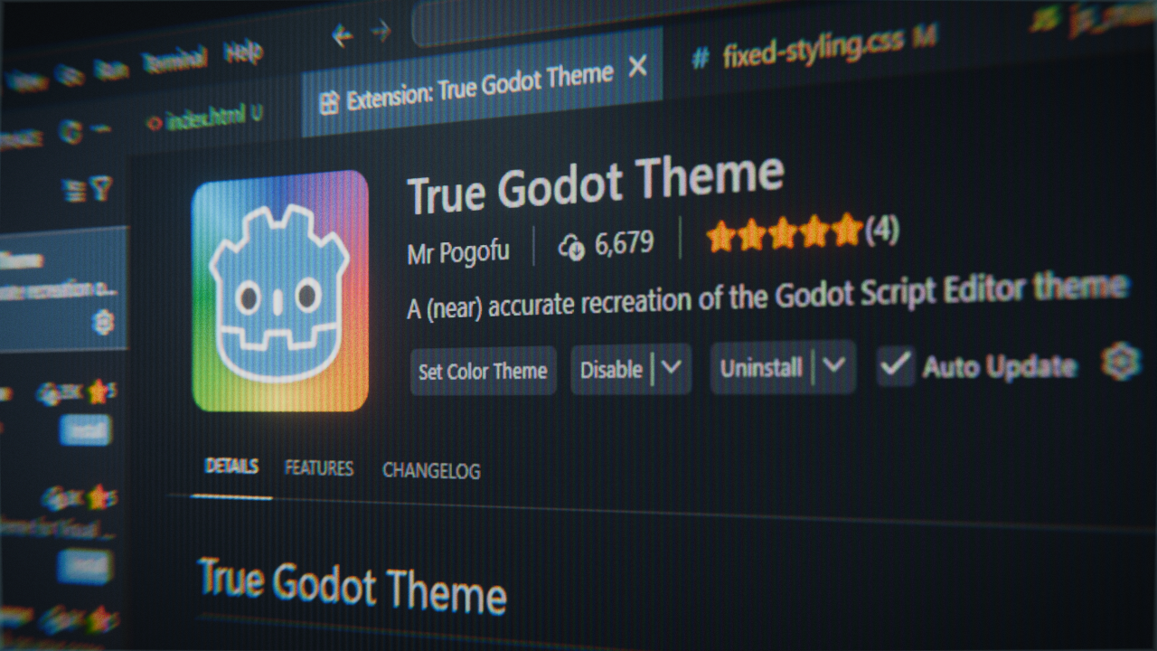 True Godot Theme - VS Code Marketplace Extension Page